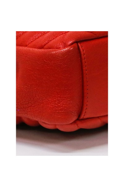 Yves Saint Laurent College in red leather