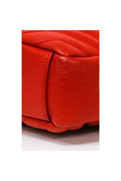 Yves Saint Laurent College in red leather