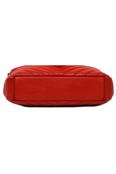 Yves Saint Laurent College in red leather