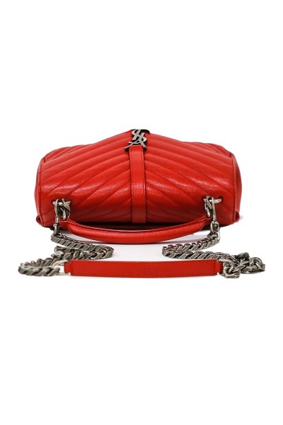 Yves Saint Laurent College in red leather