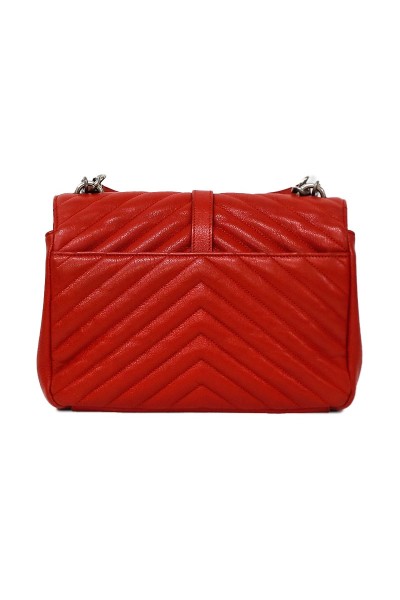 Yves Saint Laurent College in red leather